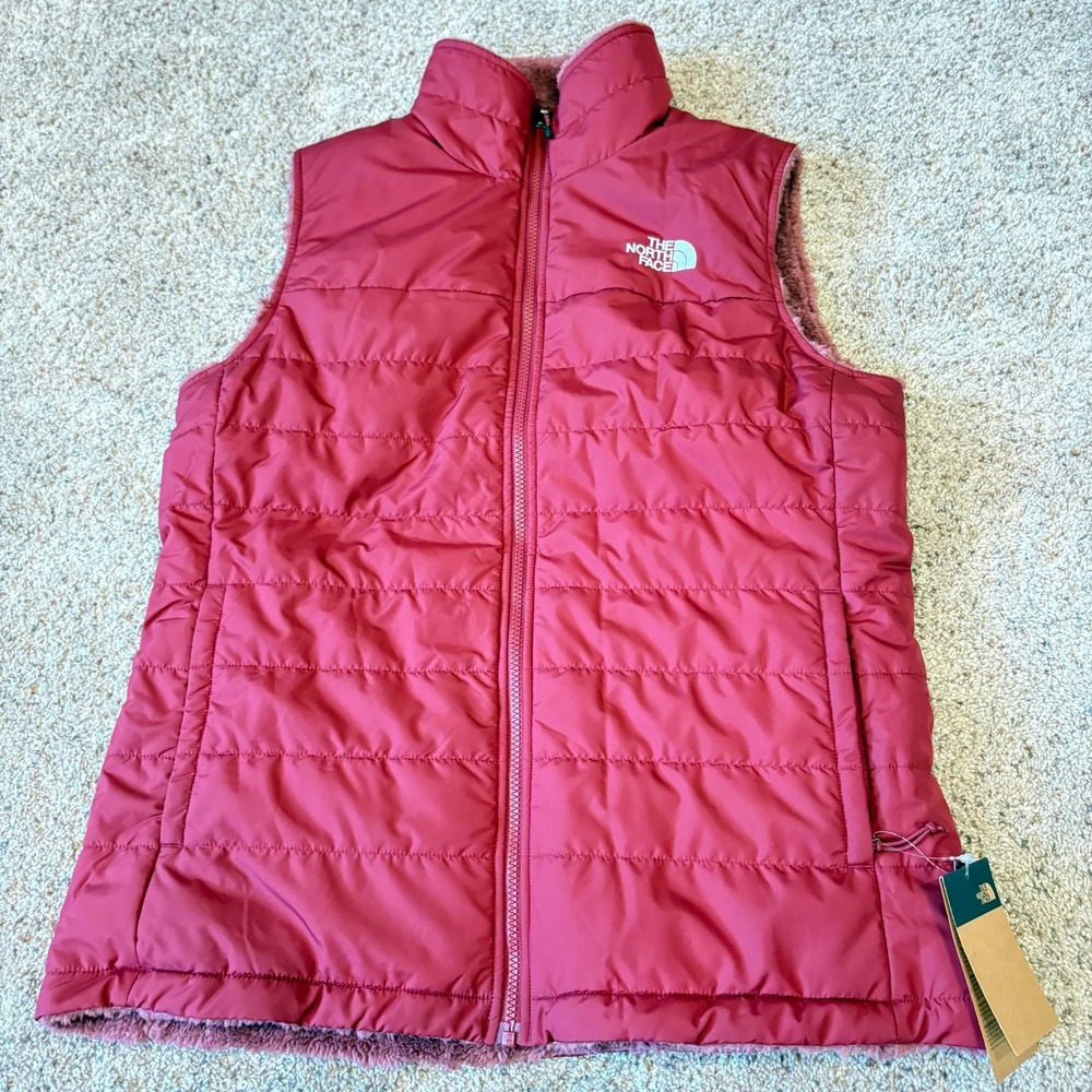 The North Face Mossbud Insulated Reversible Womens Full Zip Vest LG Roxbury Pink